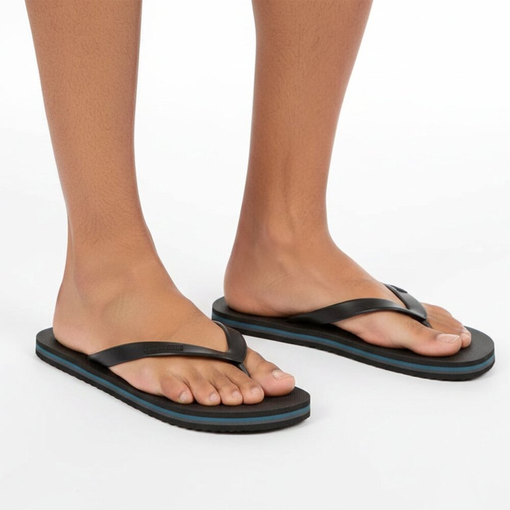 Calzaletas MexicoMens Flip Flop Sandals Black Blue Rubber Beach Summer Pool